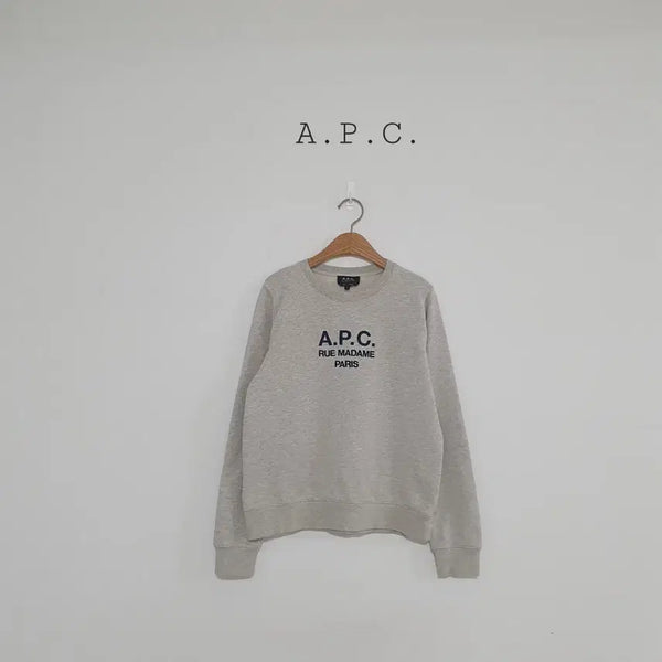 [BUNJANG] A.P.C. Big Logo Embroidered Light Grey Sweatshirt / No.26082702 A.P.C. 아페쎄 빅로고자수 라이트 그레이 맨투맨