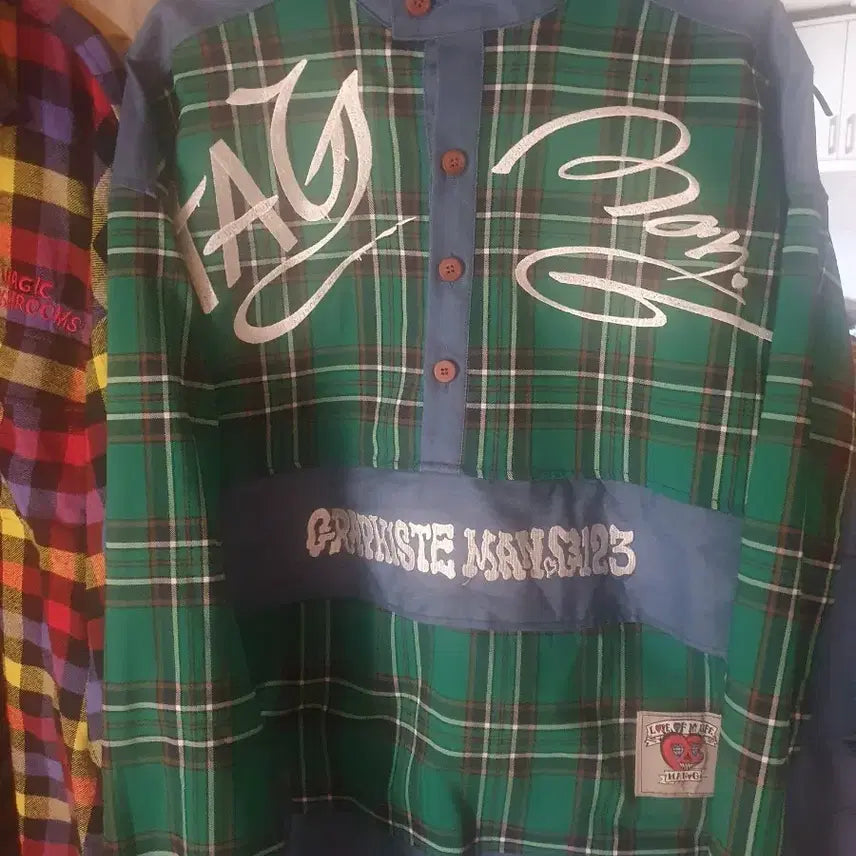 [BUNJANG] Manzi Check Anorak Shirt / 만지 아노락 체크 셔츠