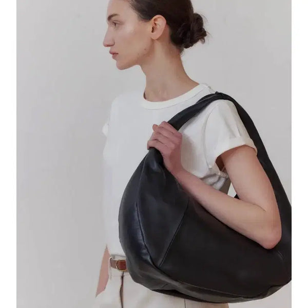 [BUNJANG] YURT Chaco Large Black Leather Shoulder Bag / 유르트 차코 라지 블랙 레더 숄더백