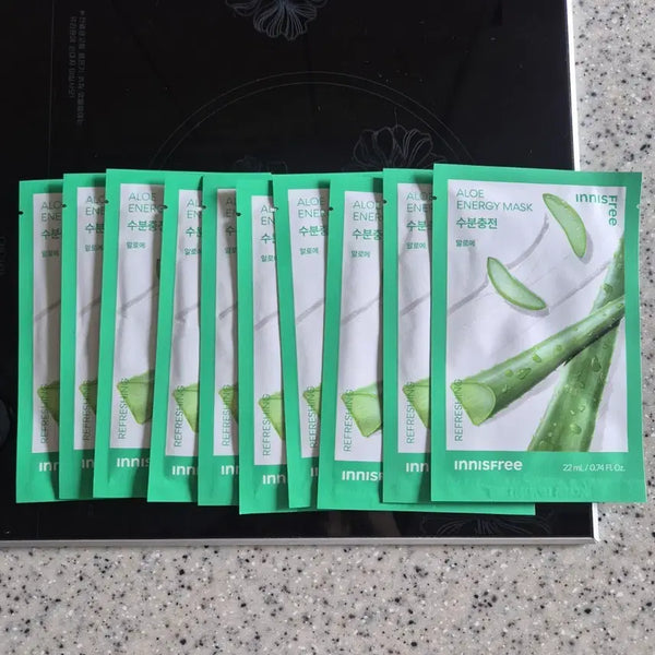 [BUNJANG] Innisfree Aloe Sheet Mask 10-Piece Bundle Set / 이니스프리 알로에 마스크팩 10매 일괄