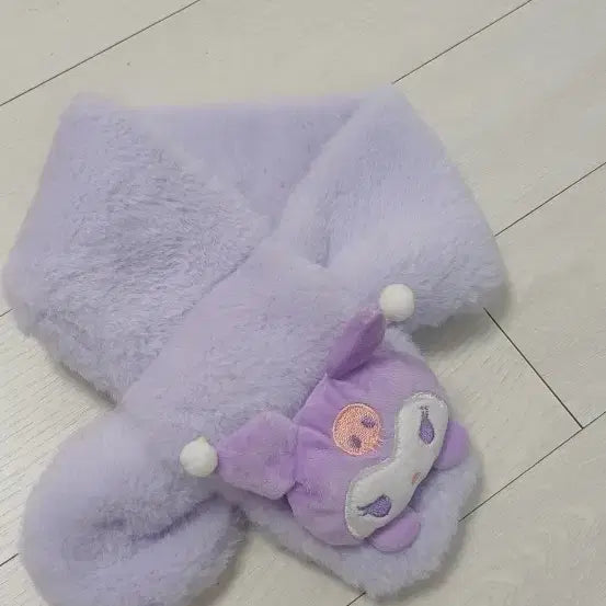 [BUNJANG] Kuromi Purple Fur Scarf / 보라색 쿠로미 퍼 목도리