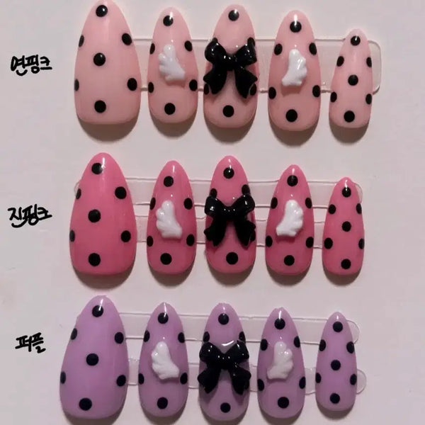 [BUNJANG] Dot Wing Nail Tips (Set of 3) / 도트 윙 네일 3종 택1