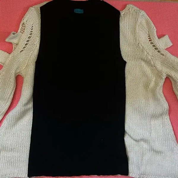 [BUNJANG] Slit Knit + Inner Cami Set / 트임 니트 + 이너 나시 세트