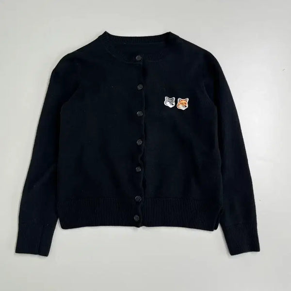 [BUNJANG] Maison Kitsuné Double Fox Head Red Patch Cardigan Black XS / [정품/XS] 미종키츠네 더블 폭스 레드 패치 가디건 블랙