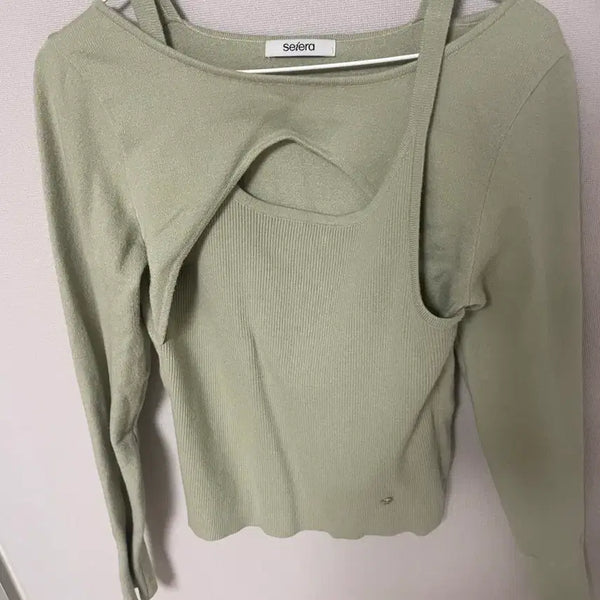 [BUNJANG] Saya Lab Cropped Knit Green / 세이에라 랩 크롭 니트 연두