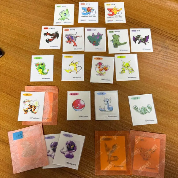 [BUNJANG] Pokemon Stickers Bundle (22 pcs) / 포켓몬 띠부씰 22개 일괄 (아트워크, 30주년로고, 30주년 등)