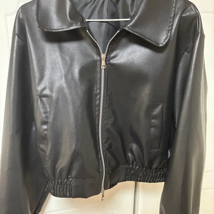 [BUNJANG] Cropped Leather Jacket / 크롭 가죽자켓