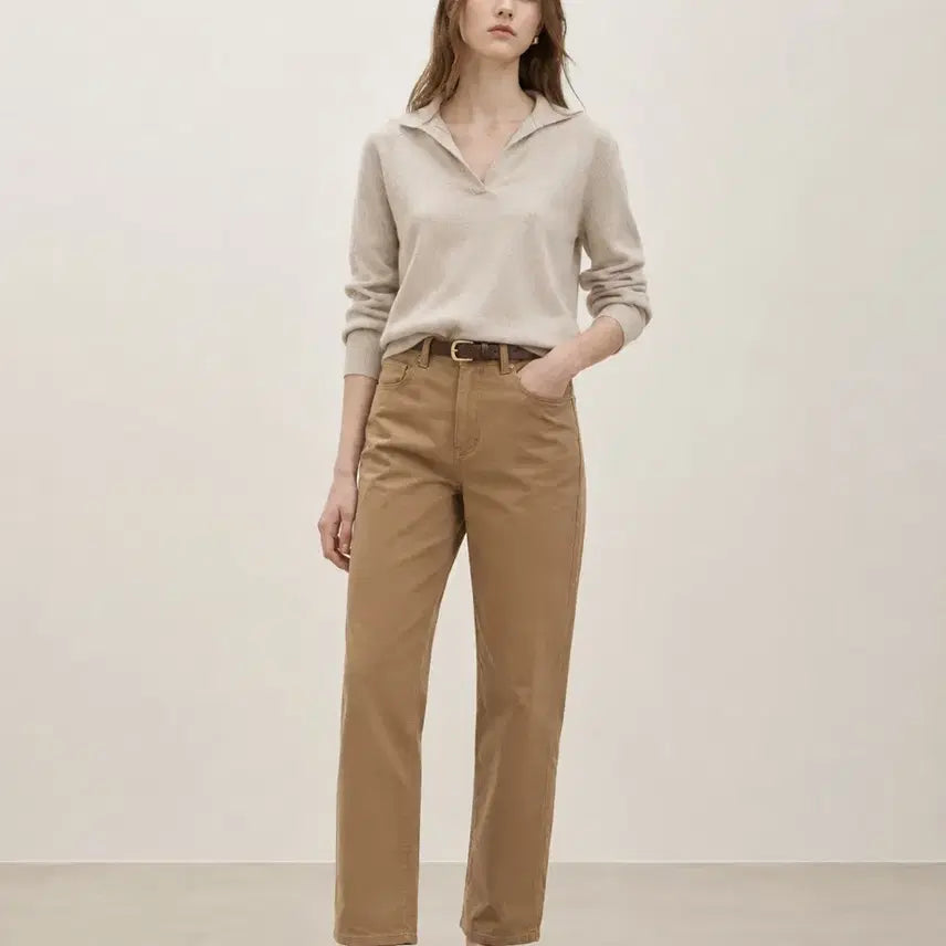 [BUNJANG] TheCashmere Tapered Pants Beige / [새제품] 한섬 더캐시미어 테이퍼드 팬츠