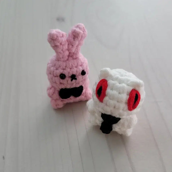 [BUNJANG] Gye-Rong & Brown Knit Doll Set Keyring / 괴담출근 게롱 브라운