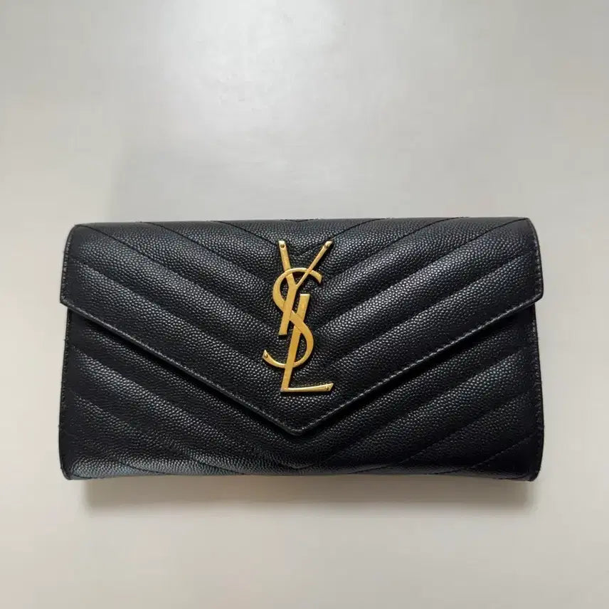 [BUNJANG] Saint Laurent Monogram Long Wallet Black / 생로랑 모노그램 장지갑