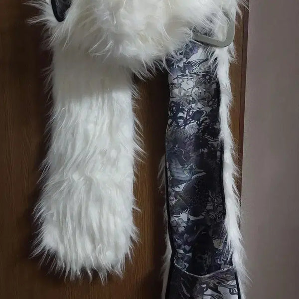 [BUNJANG] Cute Plush Fur Hood Muffler / 큐티플래시 퍼 후드 머플러