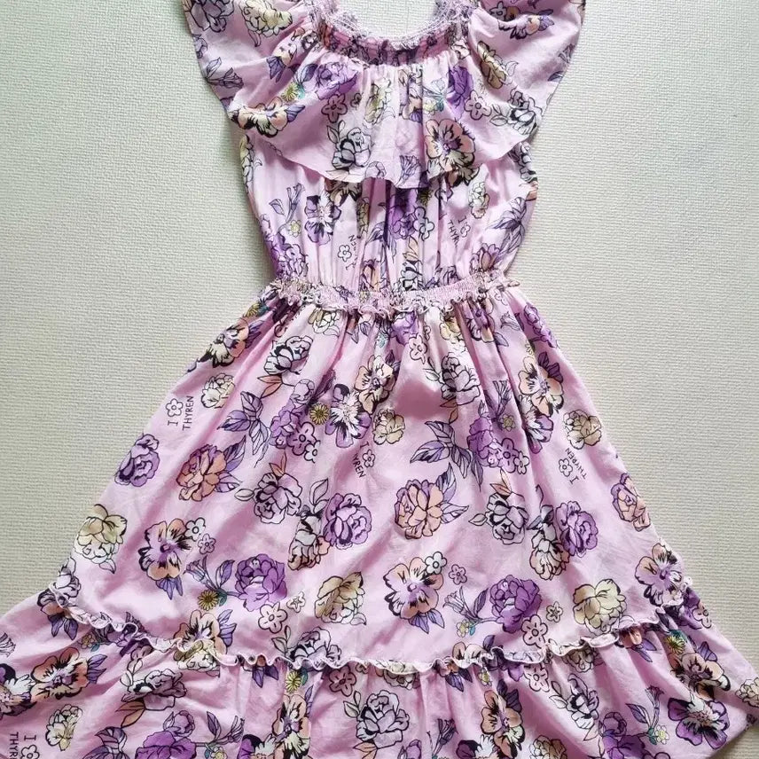 [BUNJANG] Tiren Flower Pattern Pink Dress / 티렌 플라워 패턴 핑크 원피스 M