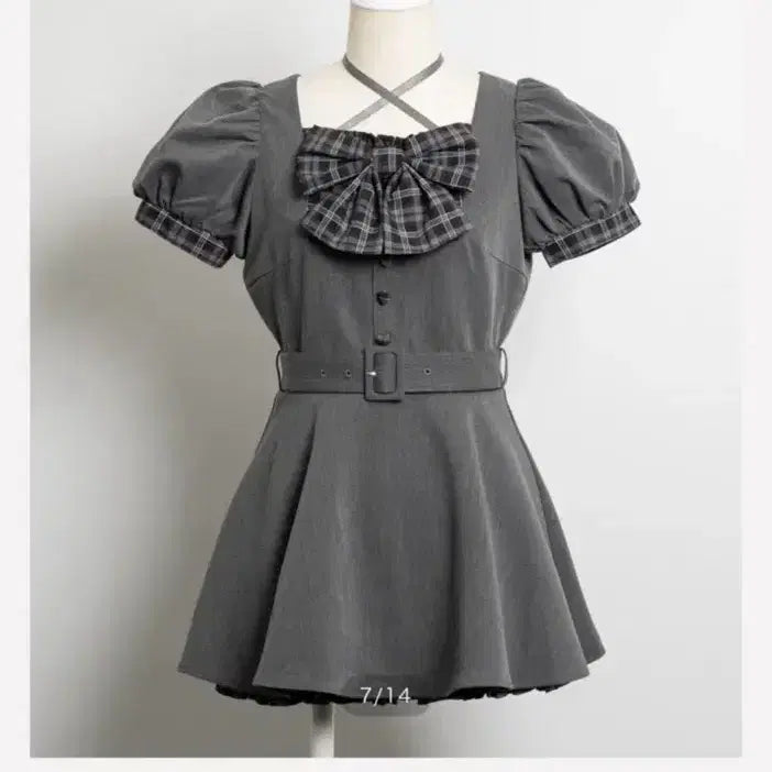[BUNJANG] Pium Front Ribbon Choker Set / 피움 프론트 리본 초커 셋업 양산형 지뢰계