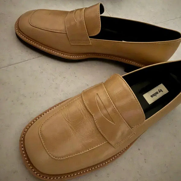 [BUNJANG] Bymina Leather Loafers Beige / 바이미나 로퍼