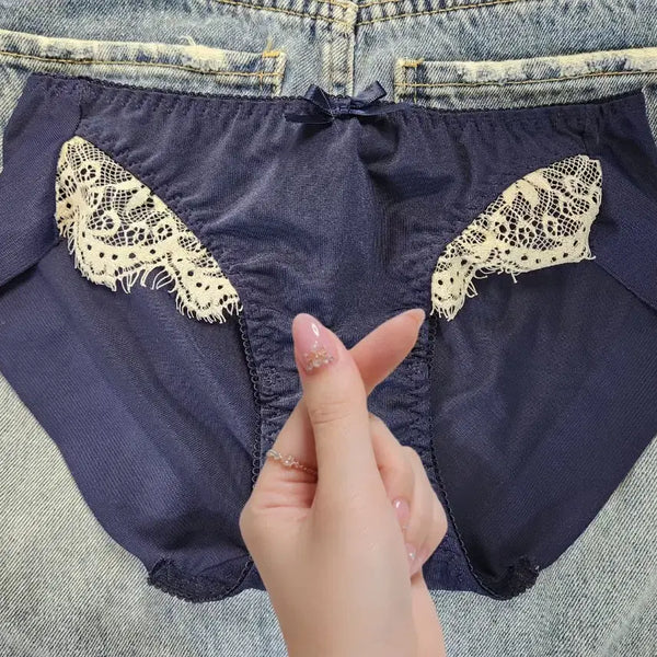 [BUNJANG] Navy Lace Panty / 네이비 레이스 팬티 (중고)