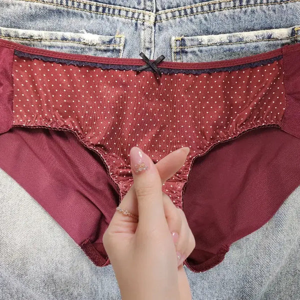 [BUNJANG] Burgundy Dot Panties (Used) / 버건디 도트 팬티 속옷(중고)