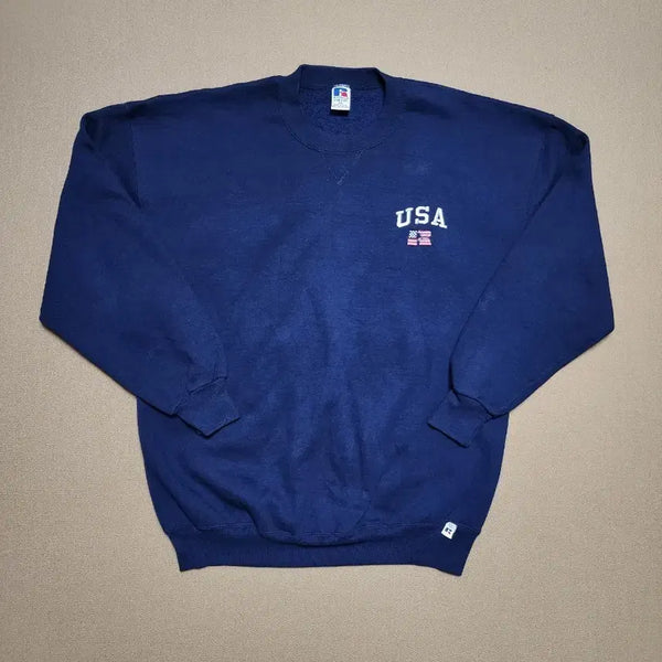 [BUNJANG] 90s Russell Athletic USA Embroidered Sweatshirt XXL / 90s 러셀 애슬레틱 Russell USA 자수 맨투맨 XXL