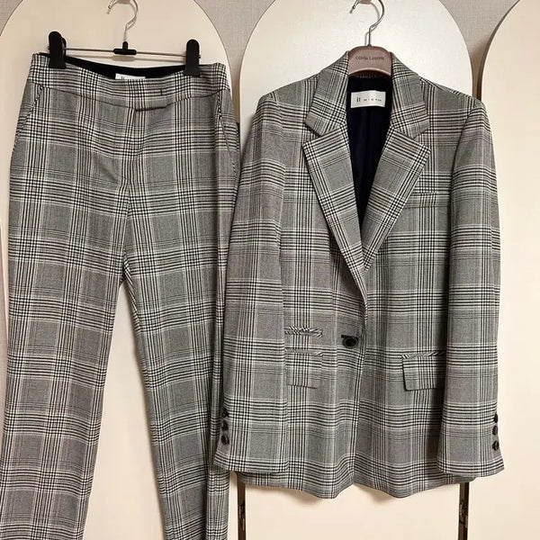 [BUNJANG] It MICHAA Check Suit Set / 잇미샤 체크 수트 세트 55 상태 최상 드라이 완료
