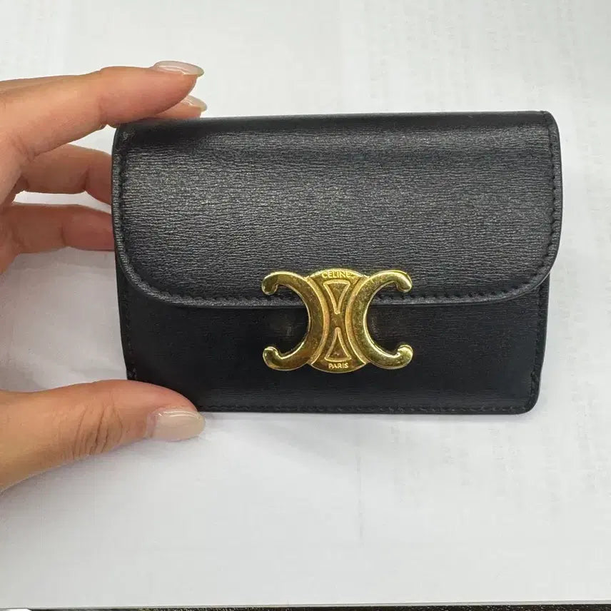 [BUNJANG] Celine Card Holder Black Gold / 셀린느 카드지갑