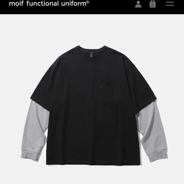 [BUNJANG] MOIF Layered T-Shirt (Sizes 1-2) / 모이프 레이어드 티셔츠 1~2사이즈 구매