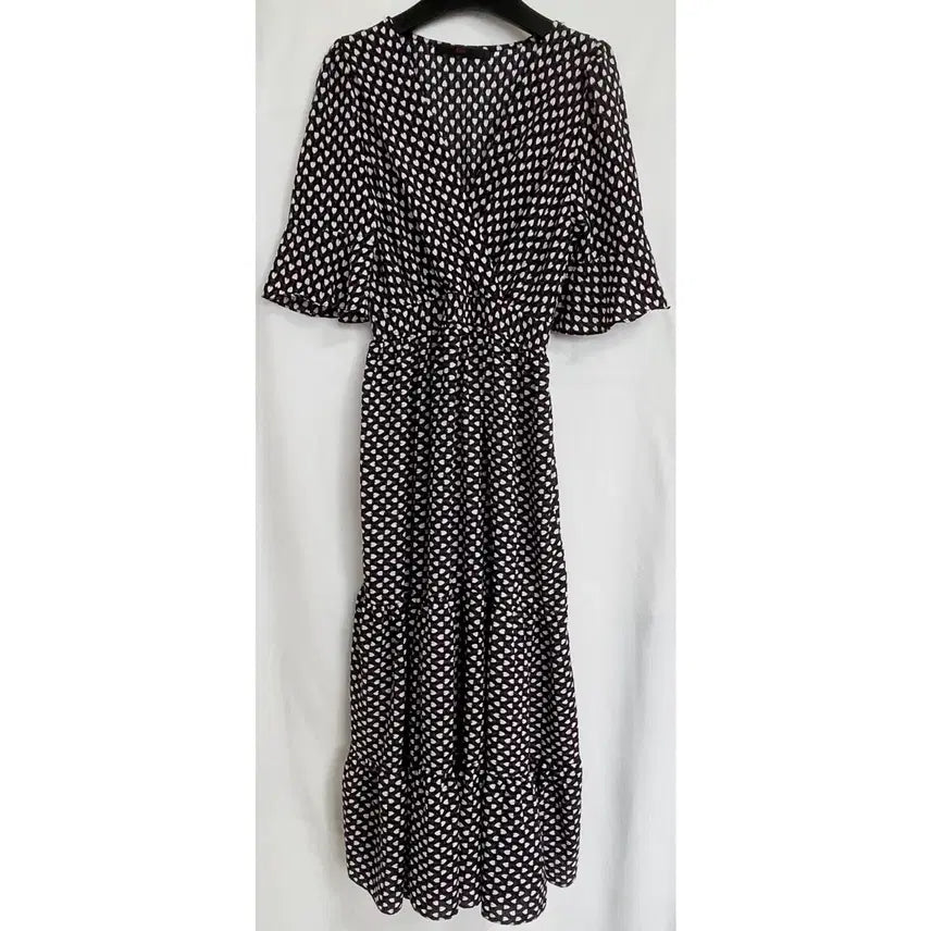 [BUNJANG] SOUP V-Neck Chiffon Tiered Dress / [Soup] 숲 브이넥 쉬폰 캉캉 원피스