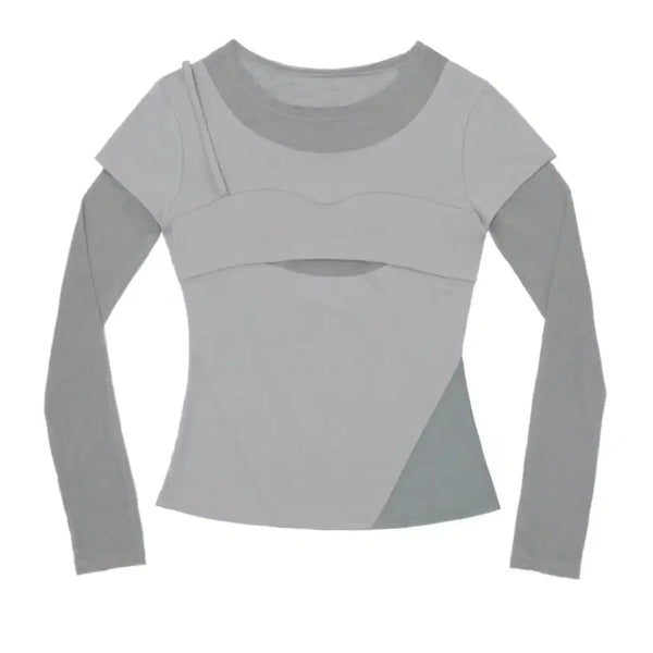 [BUNJANG] OHOS Layered Shoulder Strap Long Sleeve / 오호스 레이어드 숄더 스트랩 롱슬리브