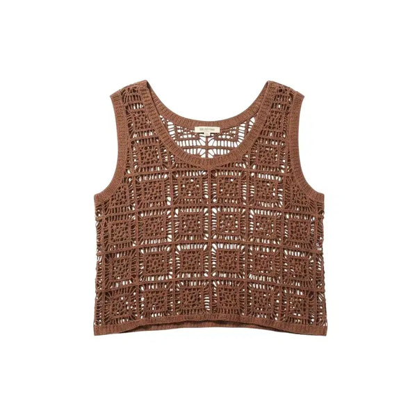 [BUNJANG] Women's Brown Net Vest / 여성F/ 브라운 그물 조끼 베스트 37-116