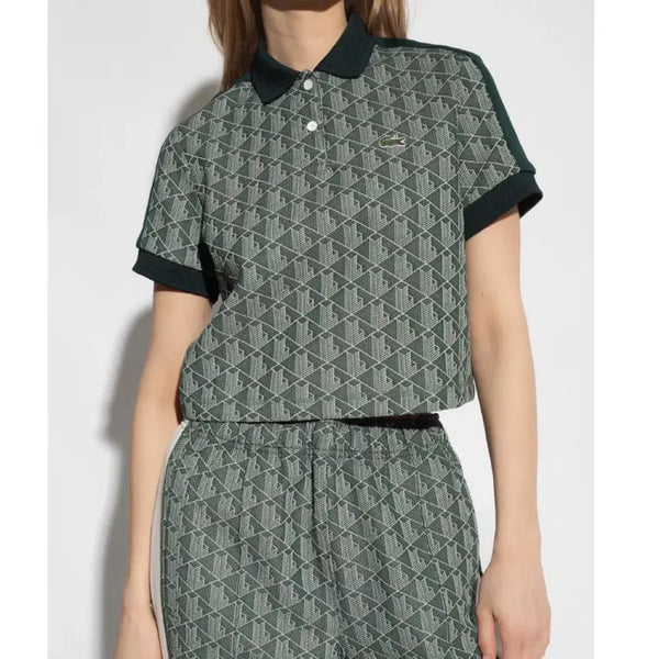 [BUNJANG] Lacoste Monogram Collar Short Sleeve Polo Shirt / [라코스테] 폴로 모노그램 카라 반팔티