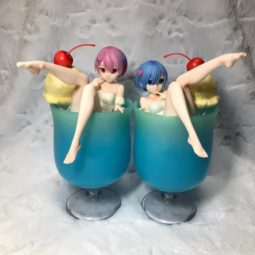 [BUNJANG] Re:Zero Rem & Ram Cream Soda Design Coco Figure Bundle Set / (택포) 리제로 렘 람 크림소다 디자인코코 미소녀 피규어 일괄