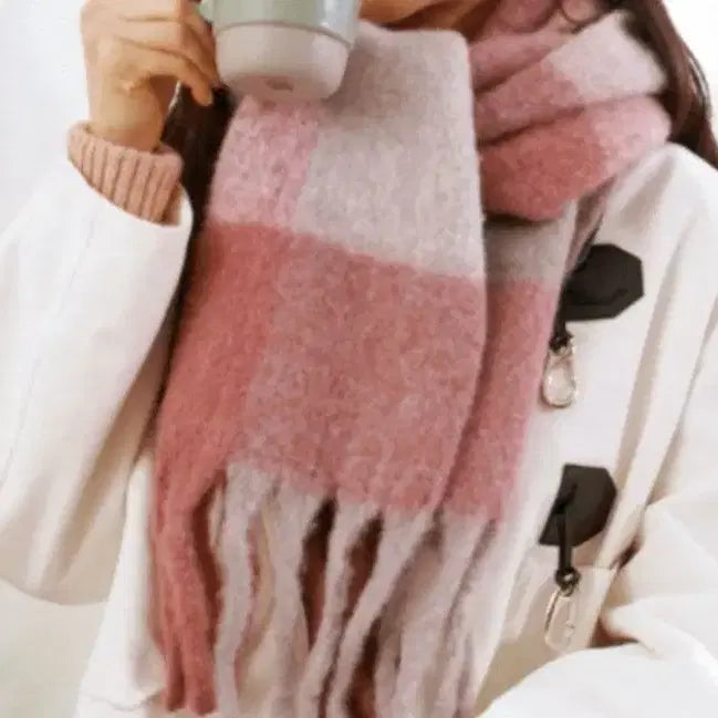 [BUNJANG] Baskin Robbins Dear Winter Muffler - Rose Pink / (1회착용) 베스킨라빈스 디어윈터 머플러