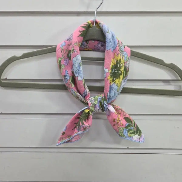 [BUNJANG] Flower Pattern Big Handkerchief Mini Scarf / 플라워 빅손수건겸 미니스카프/보물찾기천사