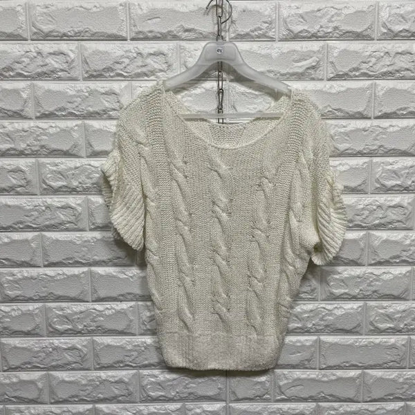 [BUNJANG] Short Sleeve Knit T-Shirt / 4016) 반팔 니트티셔츠