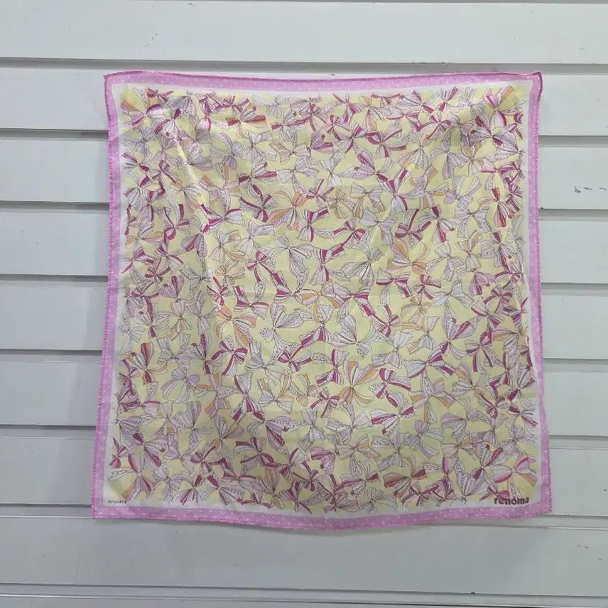 [BUNJANG] Renoma Ribbon Pattern Handkerchief / 레노마 리본무늬 손수건/보물찾기천사