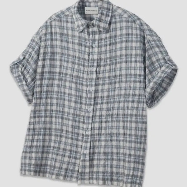 [BUNJANG] Good Life Works Check Short Sleeve Shirt / 굿라이프웍스 체크 반팔 셔츠