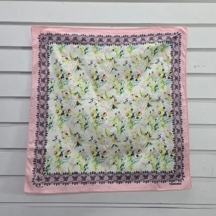 [BUNJANG] Renoma Flower Pattern Handkerchief / 레노마  플라워 손수건/보물찾기천사