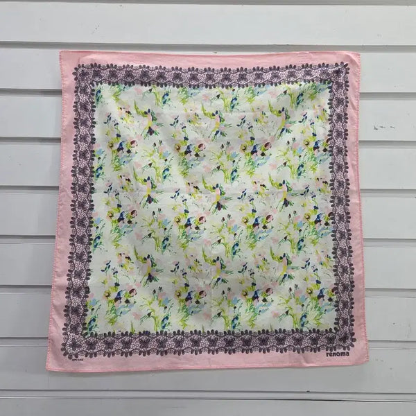 [BUNJANG] Renoma Flower Pattern Handkerchief / 레노마  플라워 손수건/보물찾기천사