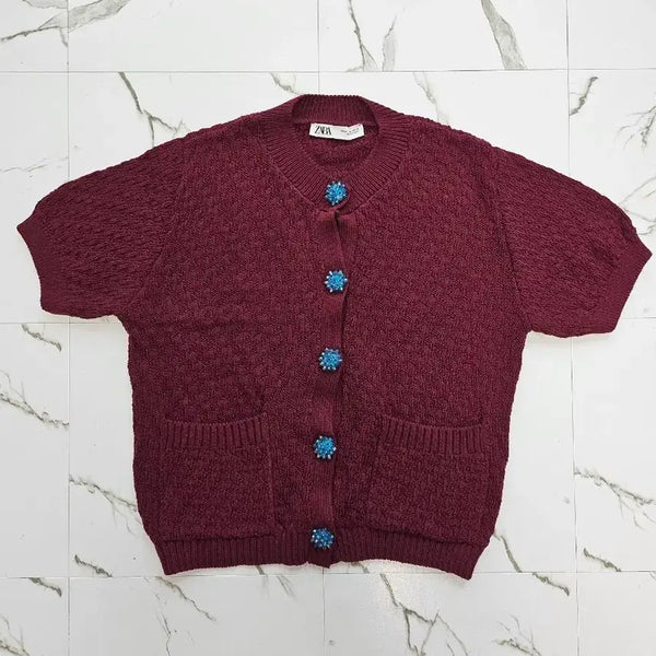 [BUNJANG] Zara Women's Button Cardigan M / 자라 여성 보서단추 가디건 M
