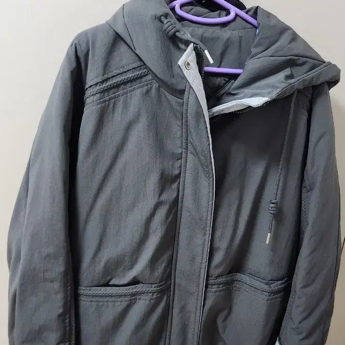 [BUNJANG] Gray Hooded Padded Jumper / 겨울점퍼