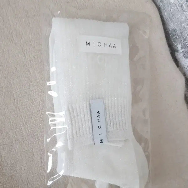 [BUNJANG] Misha White Glitter Socks / 미샤 흰색 글리터 양말