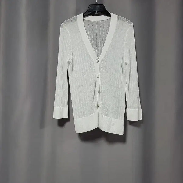 [BUNJANG] White V-Neck Cardigan / 화이트 브이넥 가디건