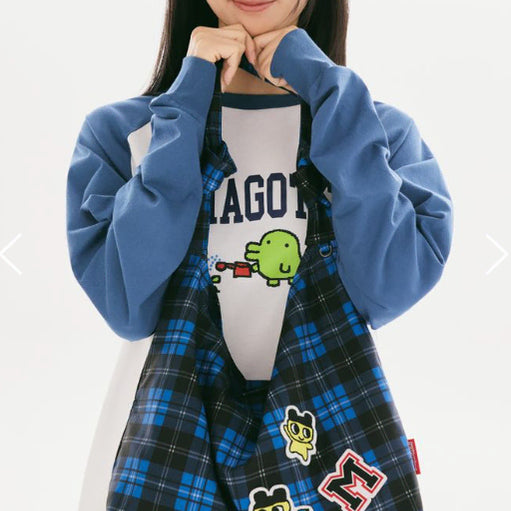 [BUNJANG] Tamagotchi Check Twist Shoulder Bag (Blue) / [다마고치] 체크 꼬임 숄더백(Blue)_SPAKG49U01