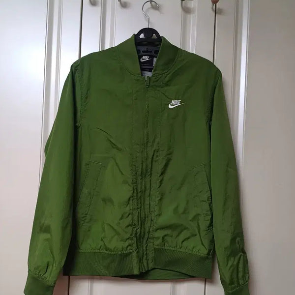 [BUNJANG] Nike Green Nylon Bomber Jumper Jacket (S) / 나이키그린 나일론 붐버점퍼자켓 S 남성95/여성55~66