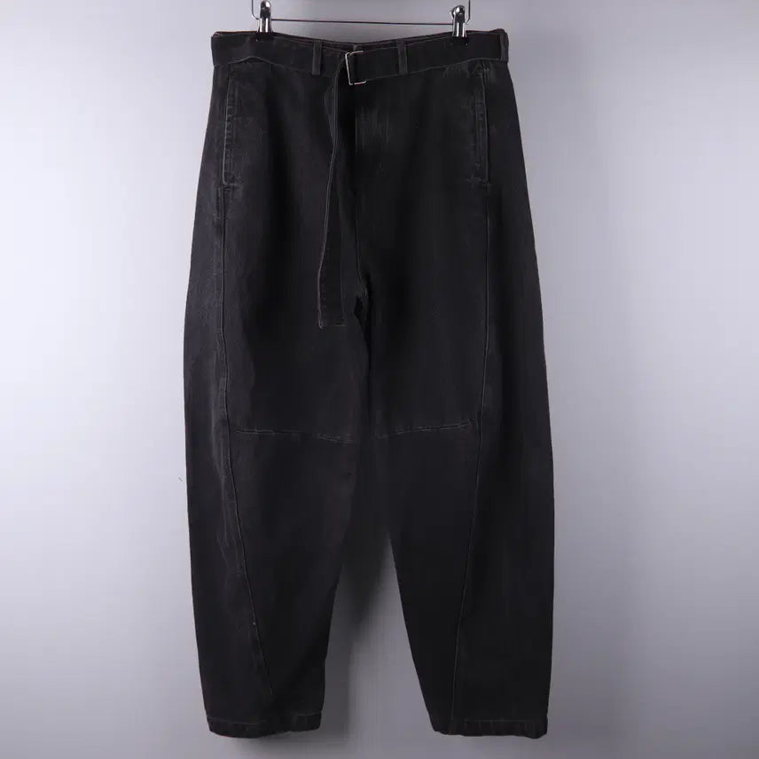 [BUNJANG] COOR Belted Curve Pants (Black, Size 32) / 쿠어(COOR) 벨티드 커브 팬츠 (블랙) (32) 5440