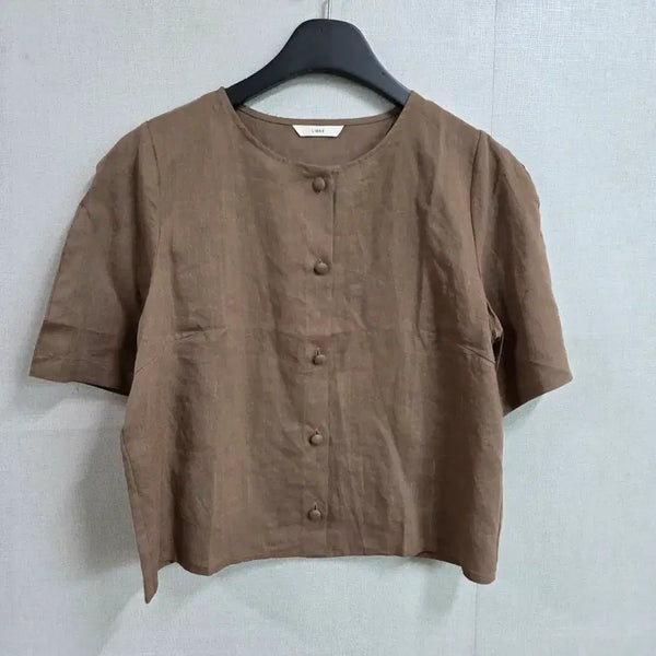 [BUNJANG] LIBRE Women's Linen Blouse Brown F / LIBRE 여성 린넨 블라우스 브라운 F JJ3693
