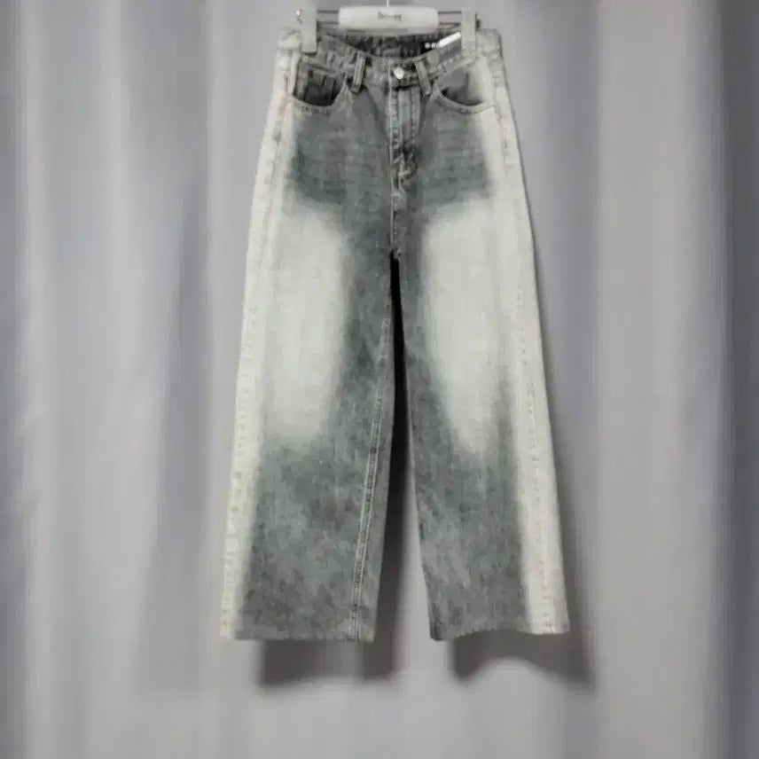 [BUNJANG] Grey Washing Wide Denim Pants / 그레이 워싱 와이드 데님