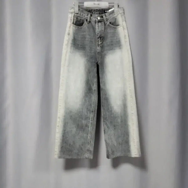 [BUNJANG] Grey Washing Wide Denim Pants / 그레이 워싱 와이드 데님