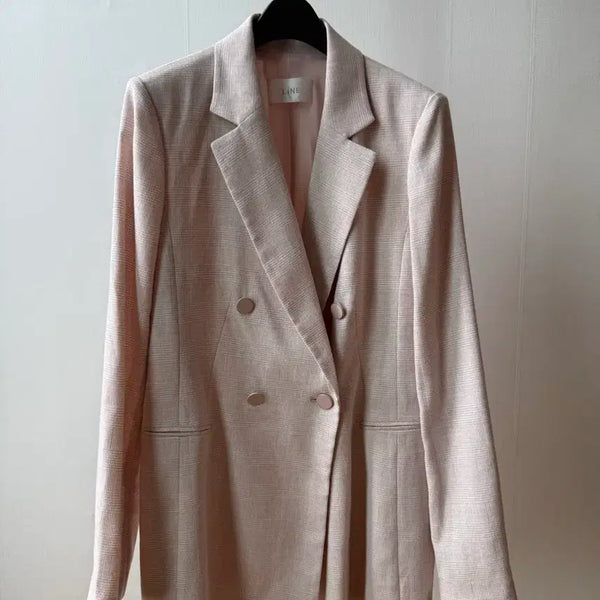 [BUNJANG] Women's Double Button Blazer Jacket (Light Pink) / LINE 자켓
