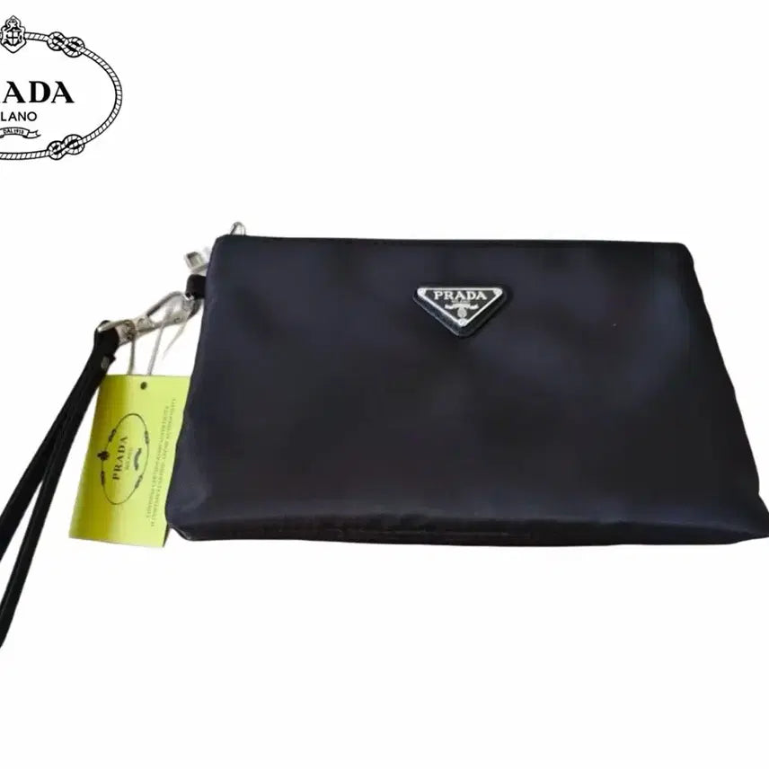 [BUNJANG] Pocono Fabric Handle Pouch Clutch - Black / 핸들 파우치 클러치