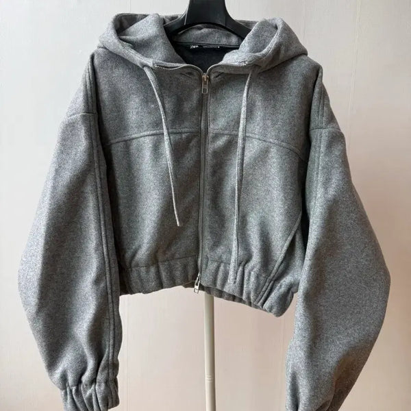 [BUNJANG] Zara Cropped Hoodie Zip-Up / 자라 크롭 후드집업