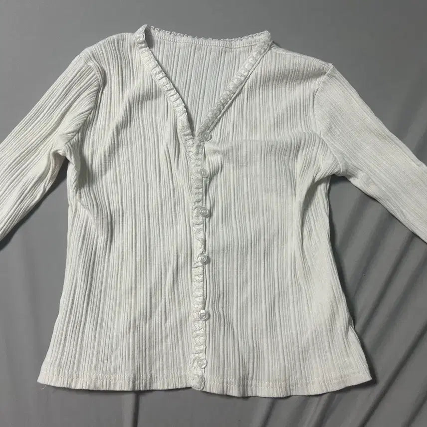 [BUNJANG] Lace Long Sleeve Cardigan White / 레이스 긴팔 가디건 화이트